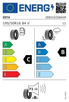 195/50R16 opona ZETA ZTR10 84V